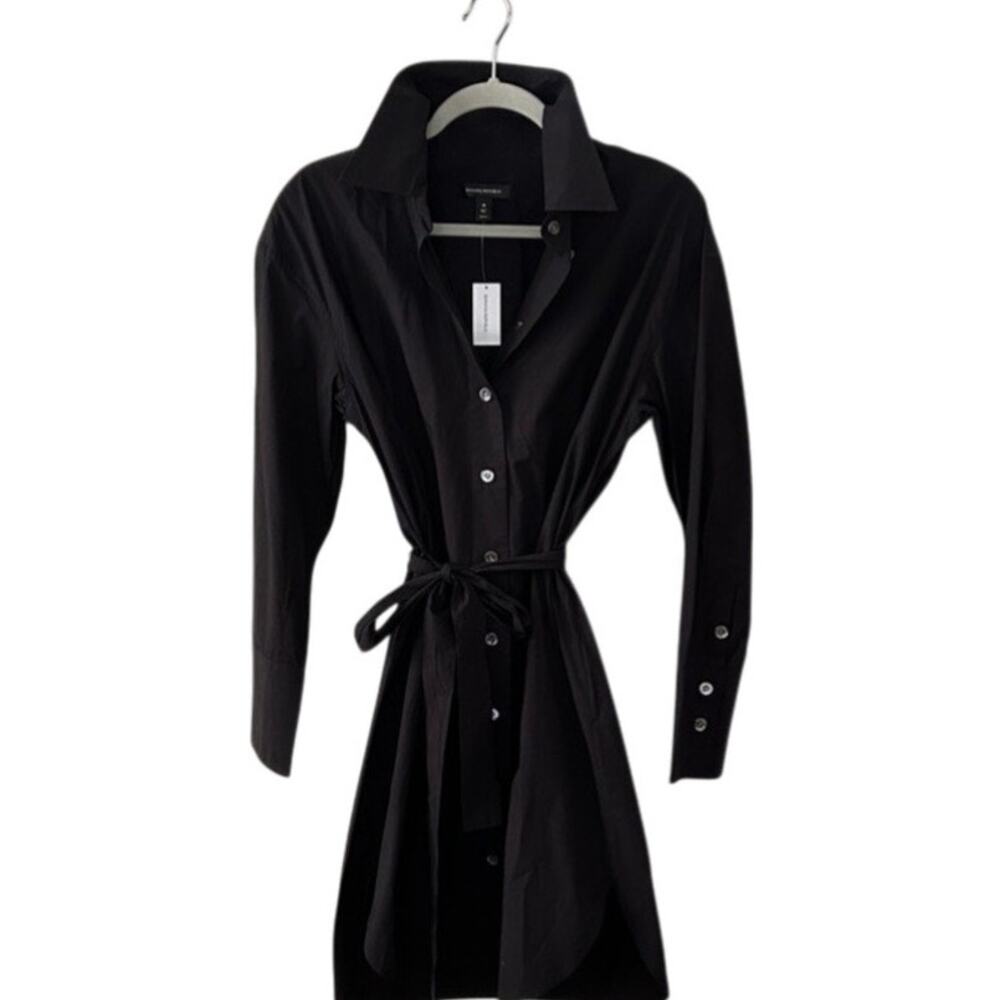 NWT Banana Republic Black Cotton Shirt Dress – Tie Waist, Size M